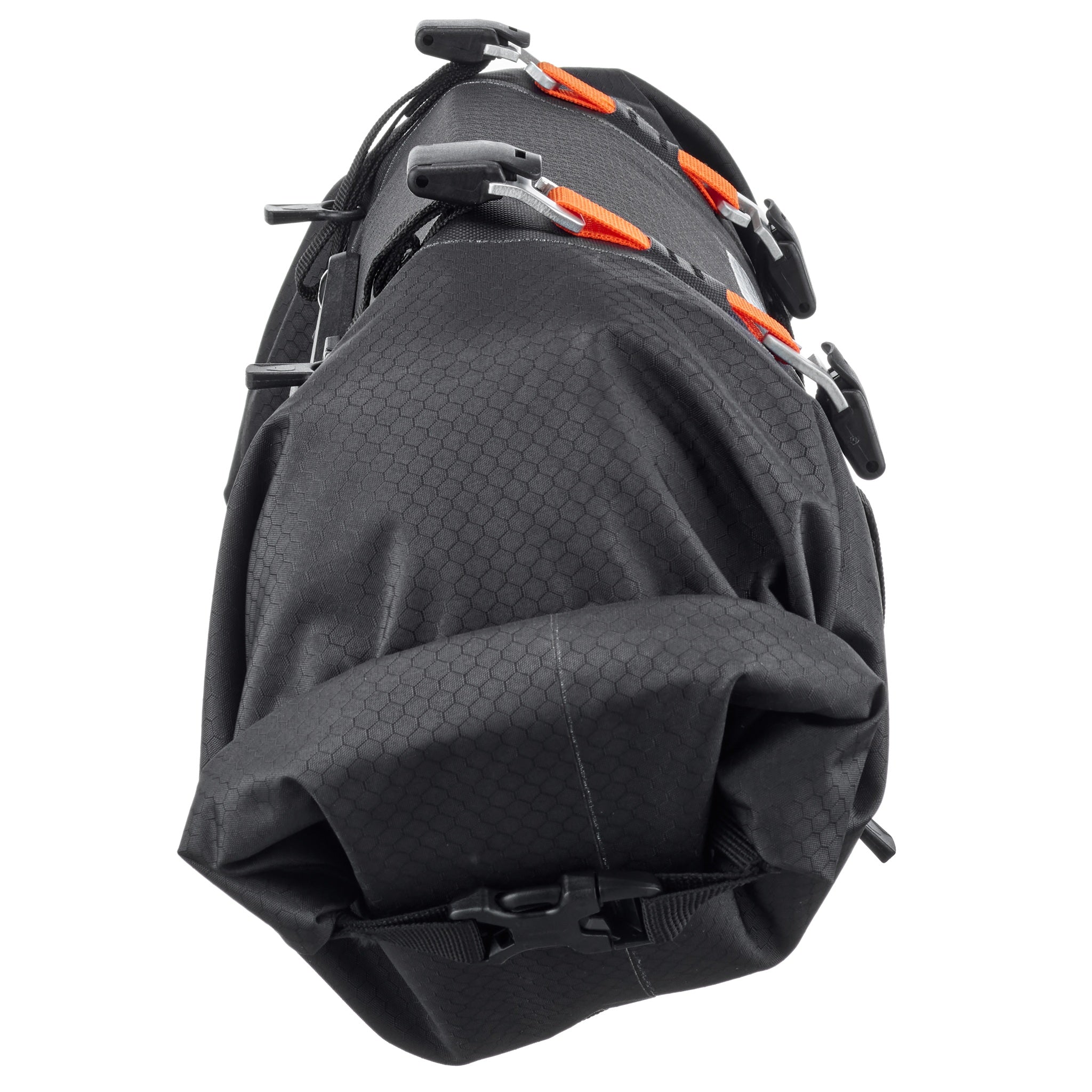 Side view of ORTLIEB Handlebar-Pack Flex in black-matt with sturdy roll closure