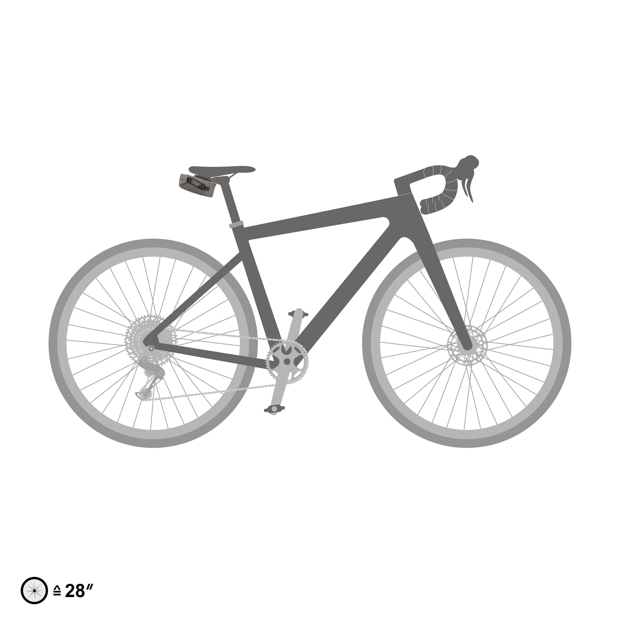 ORTLIEB Micro-Bag 0.8L in dark sand mounted under the bike saddle