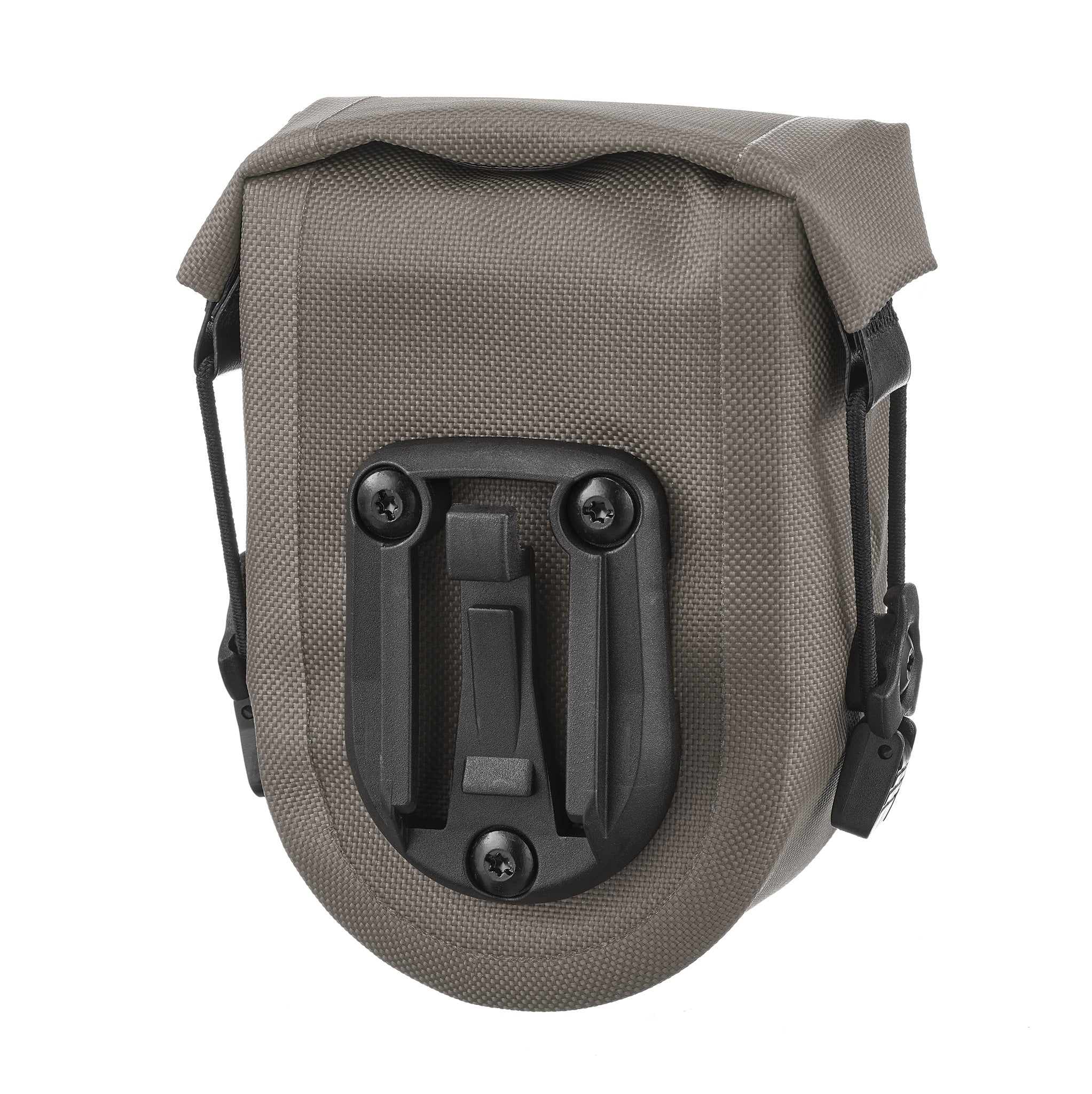 Rear view of ORTLIEB Micro-Bag 0.8L in dark sand with adapter mount