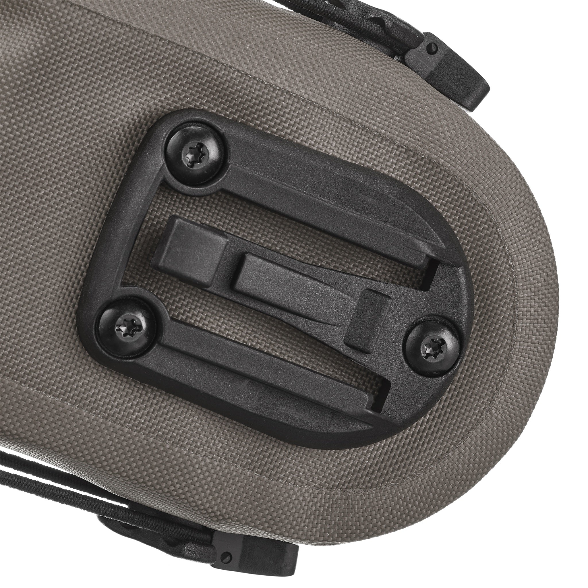 Close up of the buckle on ORTLIEB Micro-Bag 0.8L in dark sand