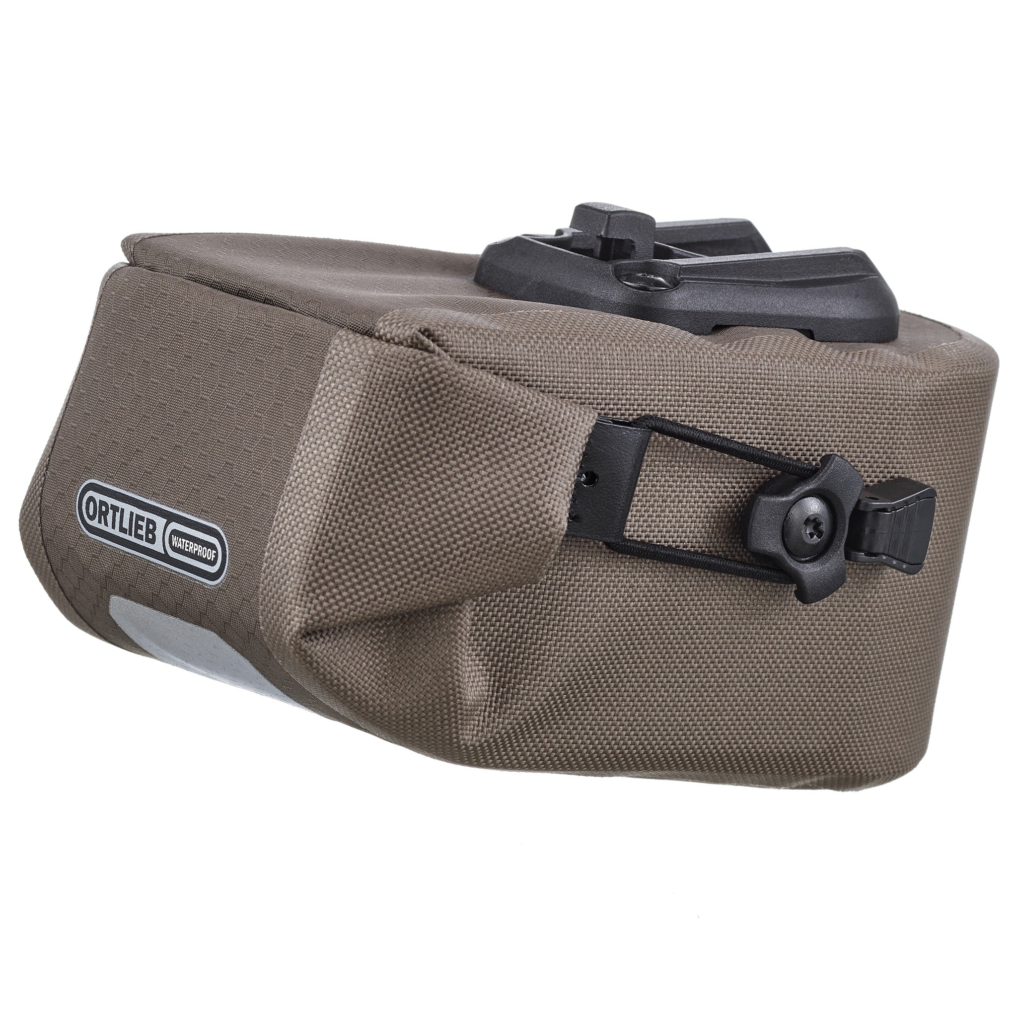 ORTLIEB Micro-Bag 0.5L in dark sand with reflective patch and roll closure
